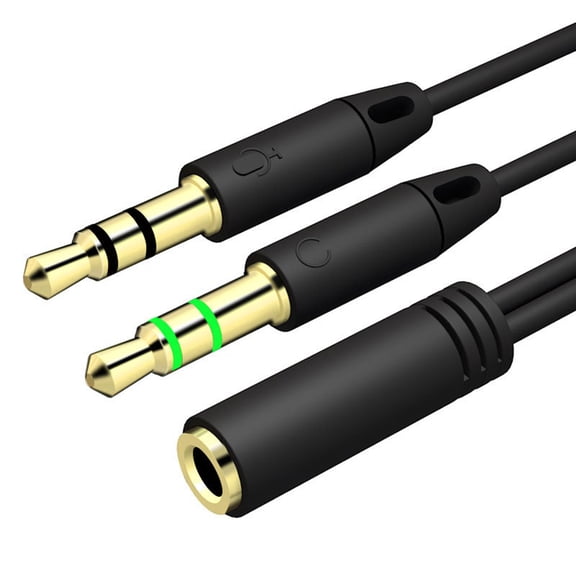 Tizuqe 3.5 mm Stereo Audio Headset Splitter Cable Adapter Microphone Plug for Earphone