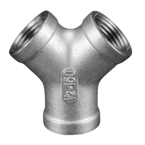Tizuqe 304 Stainless Steel Elbow Tees Joint Y Shaped 45 Degree Oblique Threaded Pipe Fittings Suitable for Home&Industrial Use