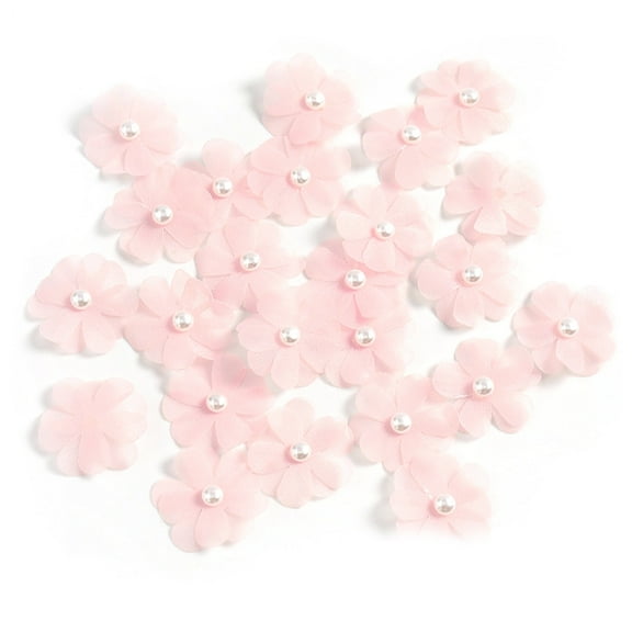 Tizuqe 30Pieces Fabric Flower Appliques 35mm Sewing Flower for Wedding Dress Shoes Hat