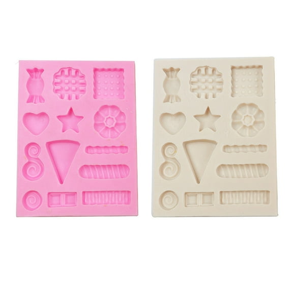 Tizuqe 3D Candy Waffles Cookie Silicone Mold Fondant Cake Border Moulds Chocolate Mould