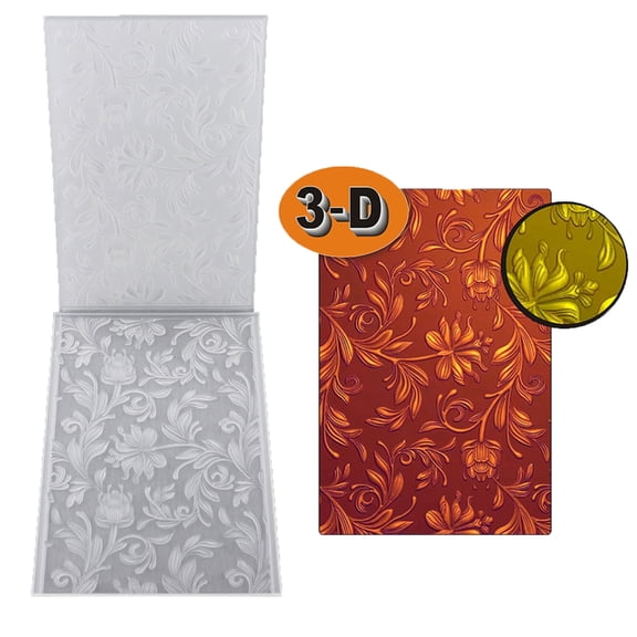 Tizuqe 3D Embossing Folder Flower Texture Stamp Stencil Embossed Mat DIY Scrapbooking Template for Christmas Card Making Album