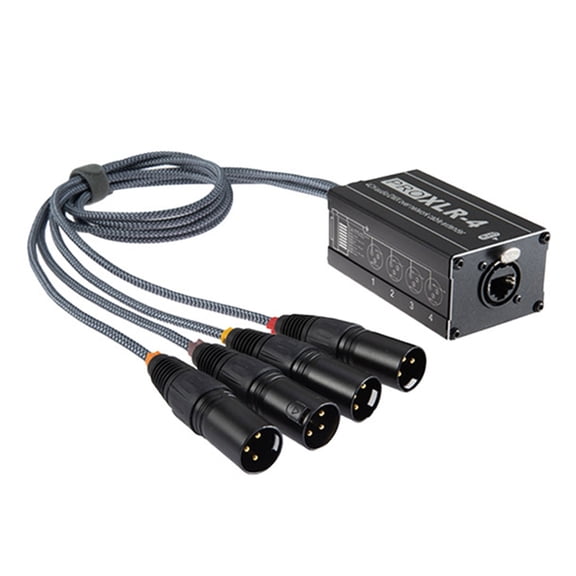 Tizuqe 4 Channel 3Pin to Single Ethercon Cable Cat5 Multi Networking Snake Receiver for Live ,Home Studio Recording
