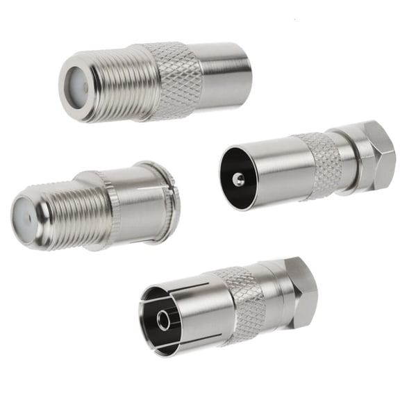 Tizuqe 4 Metal F Type TV RF Coaxials Adapters Antennas Cable Connectors for Digital Cable