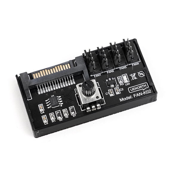 Tizuqe 4 Port PWM Fan Speed Controller 4Pin Fan Governor for Servers PC Cooling System