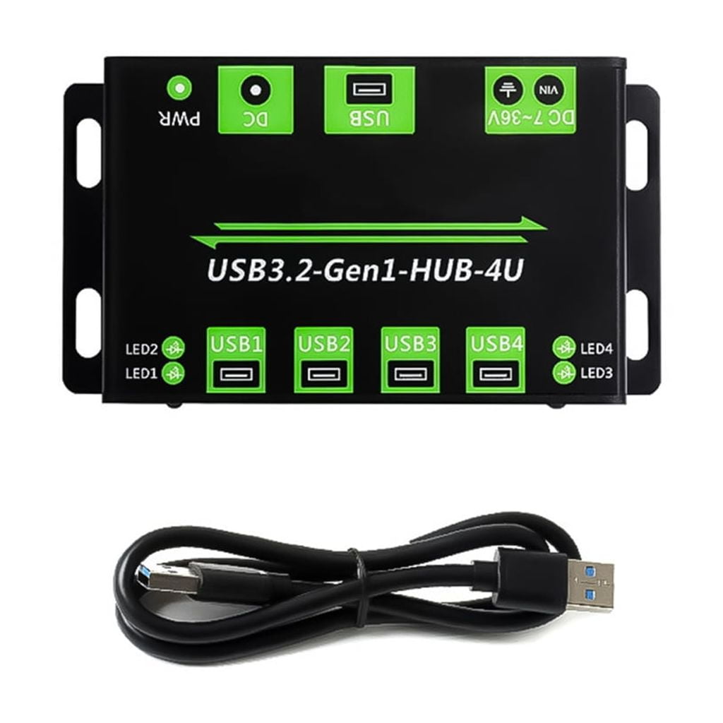 Tizuqe Advanced 4 Way USB 3.2 Hub With External Power Support And Current Protections For Various USB Devices