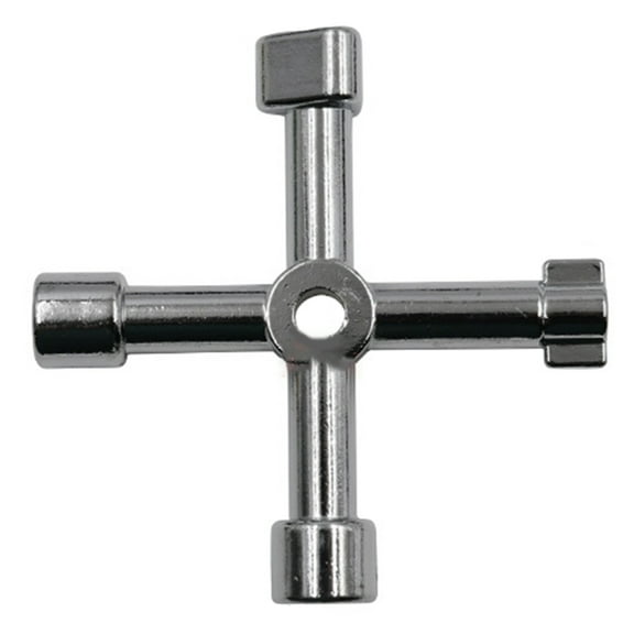 Tizuqe 4 Way Key Cross Key Wrench Multi-Functional Cross Key for Plumbers Cabinet