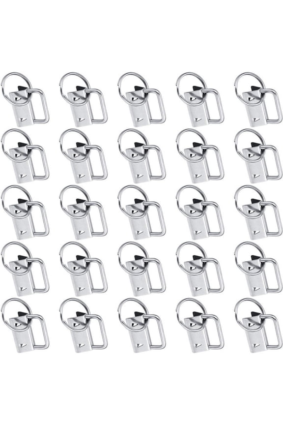 40pcs 1 Inch for Key Fob Hardware with for Key Rings Set for Bag Wristlets Ribbon Webbing Embossed Hand Craft 25mm