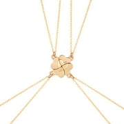 Tizuqe 4Pcs Best Friend Necklace Magnet Heart Pendant Choker Heart Puzzle Four Leaf Clover Necklace Jewelry for Family Sister