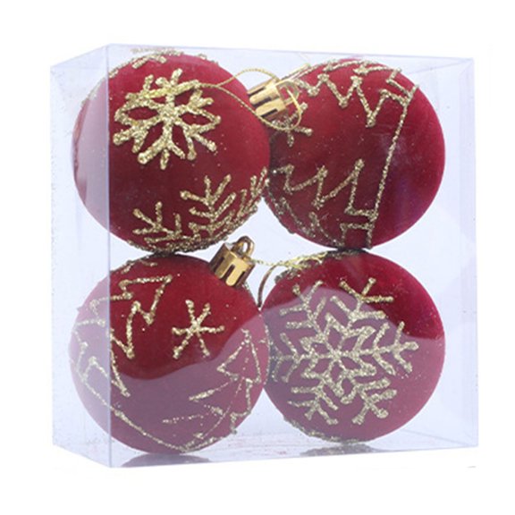 Tizuqe 4Pcs Christmas Baubles Ornament Shatterproof Decorative Baubles For Tree Wreath