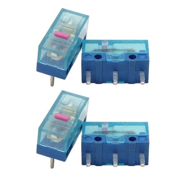 Tizuqe 4Pcs Pink Dot Mouse Button Micro Limit Switches 3Pins 80Million for HUANO Mouse Microswitch Blue Transparent Shell 0.74N