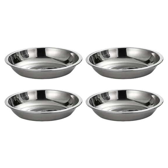Tizuqe 4Pcs Small Sauce Dishes Seasoning Serving Tray Stainless Steels Dinner Plates