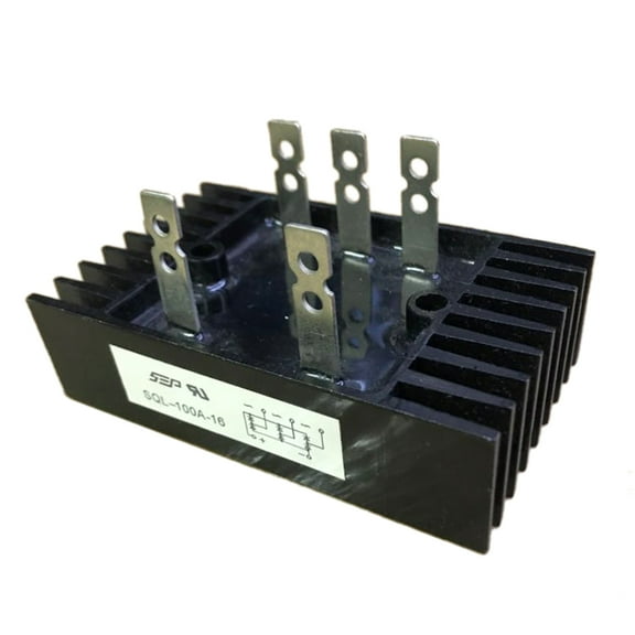 Tizuqe 5 Terminals 3 Phase Full Wave Diode Bridge Rectifier 100A 1600V Heatsink Shape
