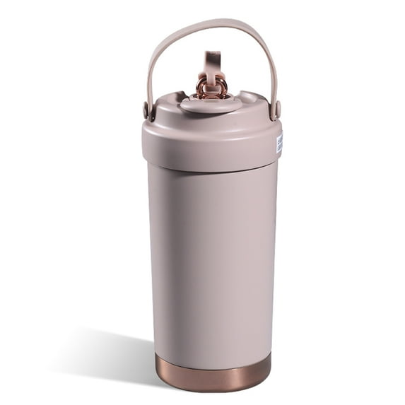 Tizuqe 500ML Stainless Steel Ceramic Lined Cup with Straw for Women Leak Proof Water Bottle Large Capacity Coffee Mug