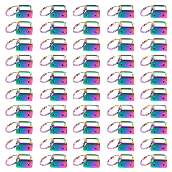 Tizuqe 50x Key Fob Hardware Keychain Split Ring Wristlets Cotton Tail Clip with Keyring