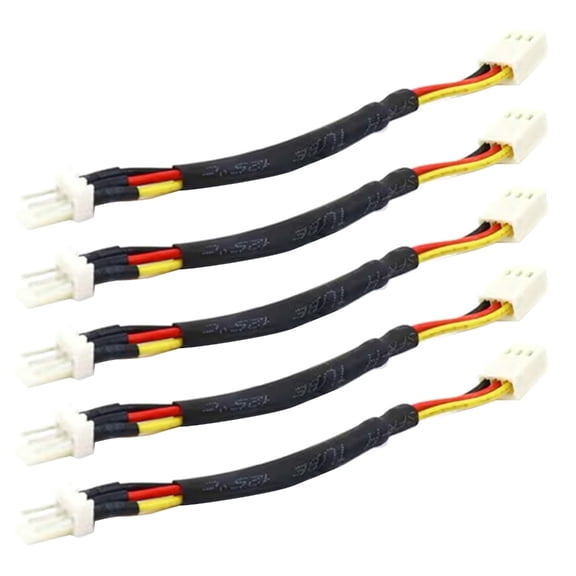 Tizuqe 5PCS 3PIN PC Fan Speed Reduce Noise Extension Resistor Cable Wire 3Pin Connector