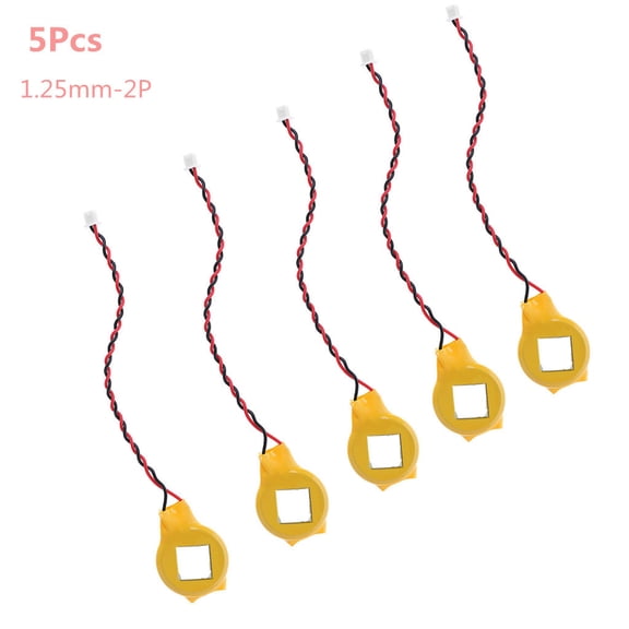 Tizuqe 5Pcs Notebook BIOS CMOS Battery for Laptop CR2032 2P Motherboard with Wire 3V Lithium Battery Computer Motherboard