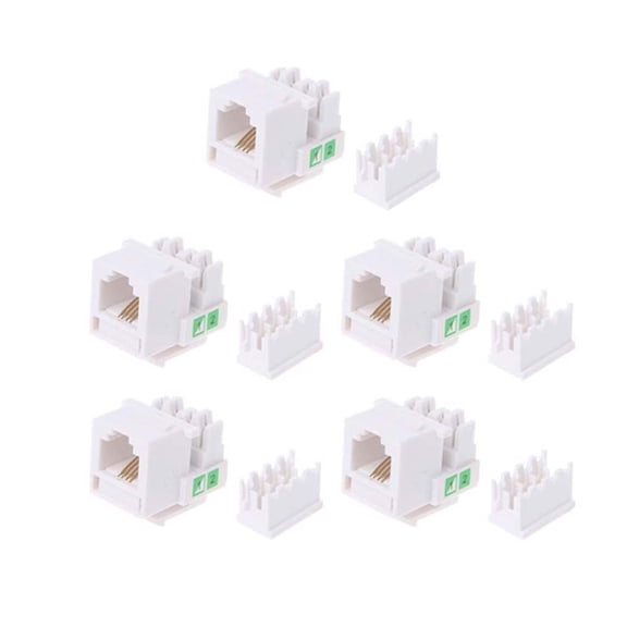 Tizuqe 5PCS Telecom Voice Jack 6P4C Socket RJ11 Connector 4-wire Cable Adapter CAT3