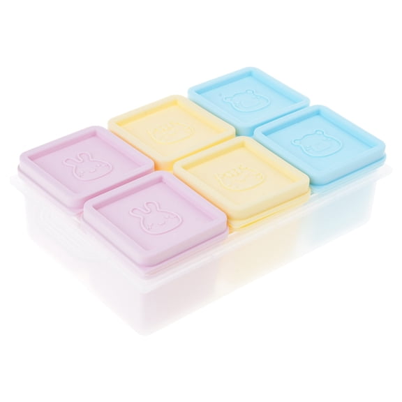 Tizuqe 6 Compartment Silicone Food Storage Container Snacks Organizers Baby Friendly