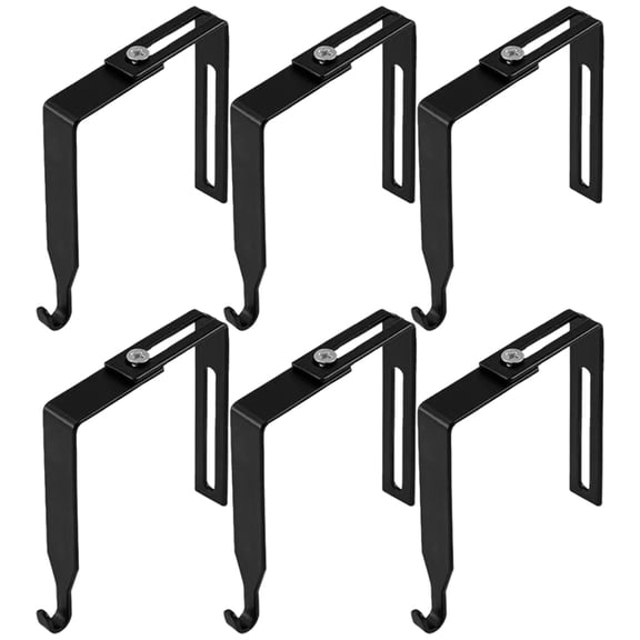 Tizuqe 6 Pieces Adjustable Hook for Concrete Wall Sturdy Iron Clamp Hook Outdoor Light Decorations Weatherproof