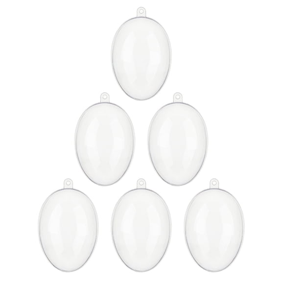 Tizuqe 6Pcs Clear Plastic Fillable Balls for Christmas Tree Transparent Ornament Handmade Baubles Holiday Sphere Decorations