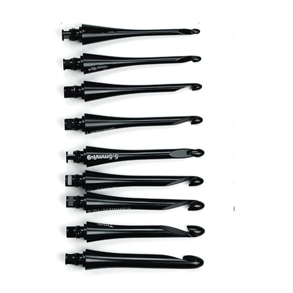 Tizuqe 9 Piece Aluminum Crochet Hook Set With Ergonomic Handle And Storage Pouch For Knitting Projects