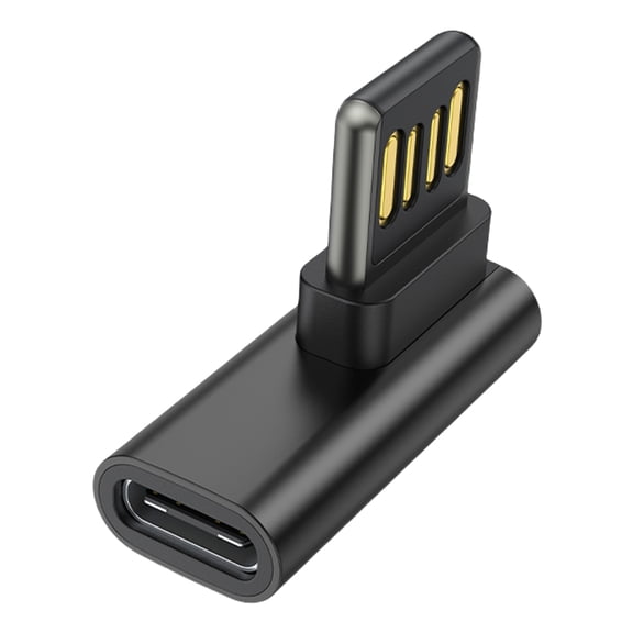 Tizuqe 90 Degree Elbow USB to Type C Adapter Double Sided Plugs for Smartphones Tablets Laptops Connecting Type C Headphone