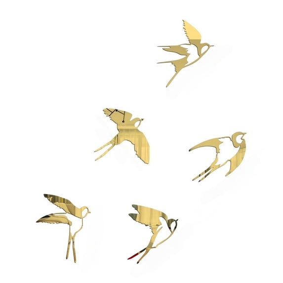 Tizuqe Acrylic Mirror Bird Wall Sticker Selfs Adhesive Mirror Wall Decors Removable for Living Room Bedroom Bathroom Decoration