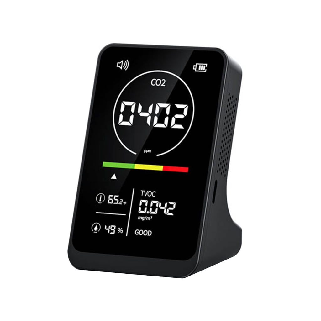 Tizuqe Air Quality Meter Tests CO2 Temperature Humidity TVOC Digital Display Carbon Dioxide Detector for Home Hotel Office