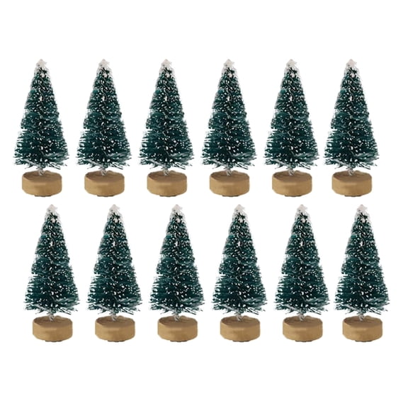 Tizuqe Artificial White Snow Pine Tree 12pcs Simulation Plants Micro Landscape Accessory for Home Gadren Courtyard Decor