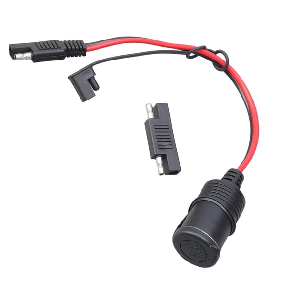 Tizuqe Automotive SAE Connector To Female Car Socket Cable 14AWG 20A With Protective Cover