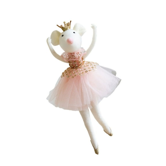 Tizuqe Ballet Mouse Doll Christmas Tree Ornament for Holiday Festival 20cm Ballet Dancer Figurine Hanging Decoration