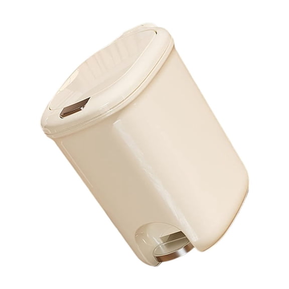 Tizuqe Barrels-shaped Foot Pedal Metal Household Garbage Can Pedal Rubbish Bin with Lid for Kitchens Bathrooms and Workspaces
