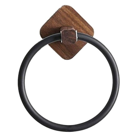 Tizuqe Bathroom Towel Ring Aluminum Wood Self Adhesive Towels Holder Wall Mounted