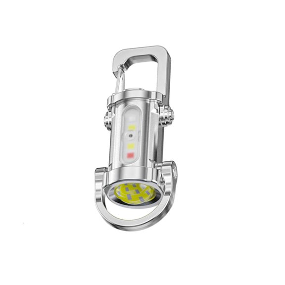 Tizuqe Bright Rechargeable Keychain Flashlight With Work Light Fit for Outdoor Searching Hiking Camping Emergency Night Patrols