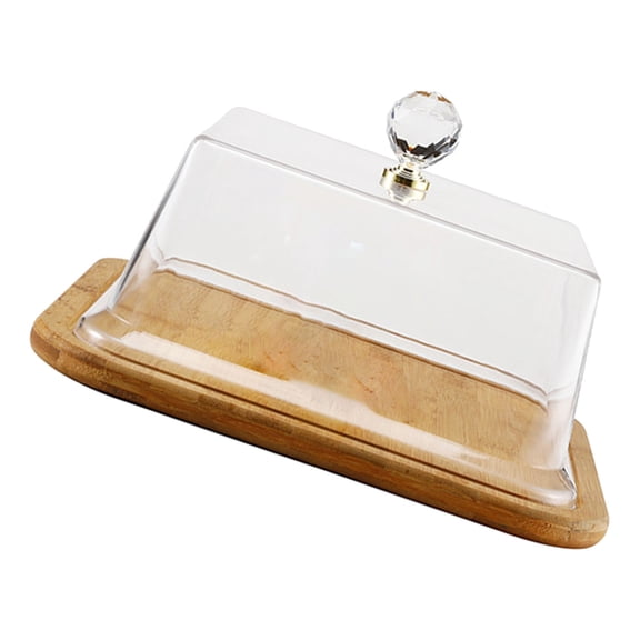 Tizuqe Cake Display Platter Cake Stand Plate Modern Square Cake Holder with Clear Lid