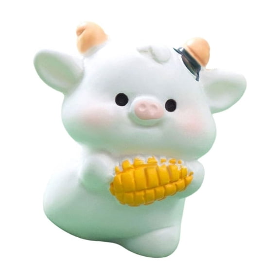 Tizuqe Cartoon Cow Garden Statue Cow Statue Resin Cow Figurine for Outdoor Yard Garden Decoration Garden Decoration Gift
