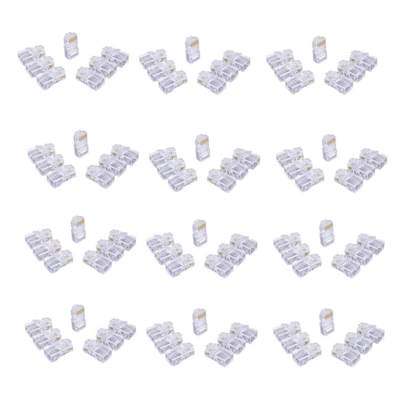 Tizuqe 100Pack 8P8C Cat6 RJ45 Connectors,Clear Ethernet Crimp Plugs for UTP Cable