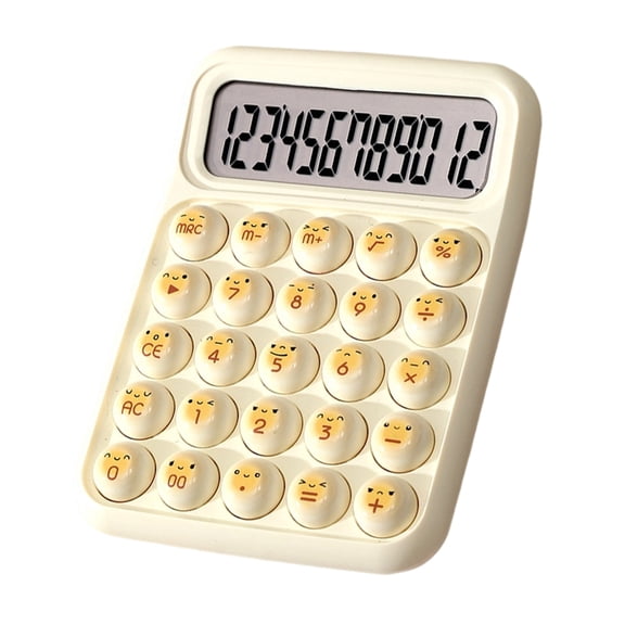 Tizuqe Charming Bread LCD Screen Large Button Calculator 12 Digit Portable For Student