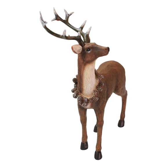 Tizuqe Christmas Deer Figurines,Deer Model,Realistic Reindeer Figurines with Long Antler and Feet Centerpieces
