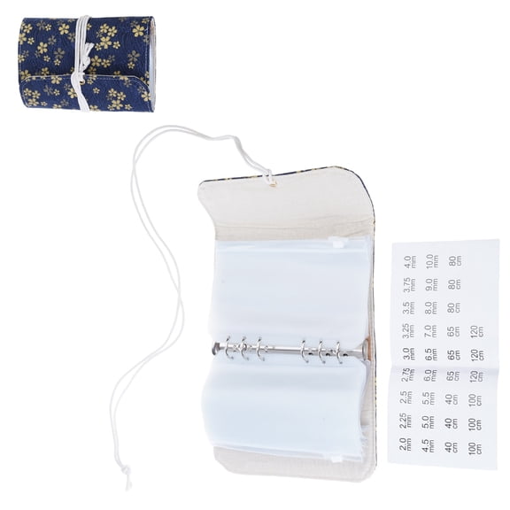 Tizuqe Circular Needle Storage Bag Knitting Tool Organiser Case with Removable 6 Hole PVC Binder Pocket for Knitting Supplies