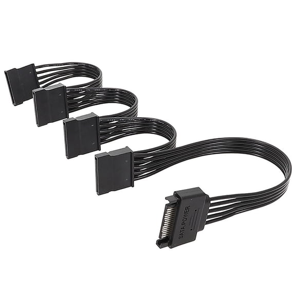 Tizuqe Computer Hard Drive Power Cord Sata Power Cord 15pin Male To 1/2/3/4/5 Female Sata Power Cord
