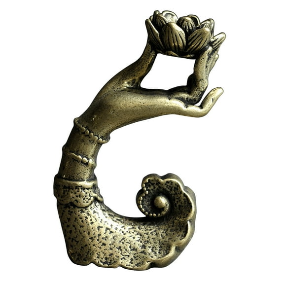 Tizuqe Copper Buddha Hand Lotus Backflow Incense for Burner Aromatherapy Holder for Home Bedroom Yoga Room Meditation Zen Tea