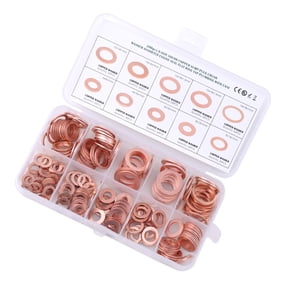Tizuqe Copper Compression Gaskets Sealing O-Rings Gaskets for Household Parts 200Pcs
