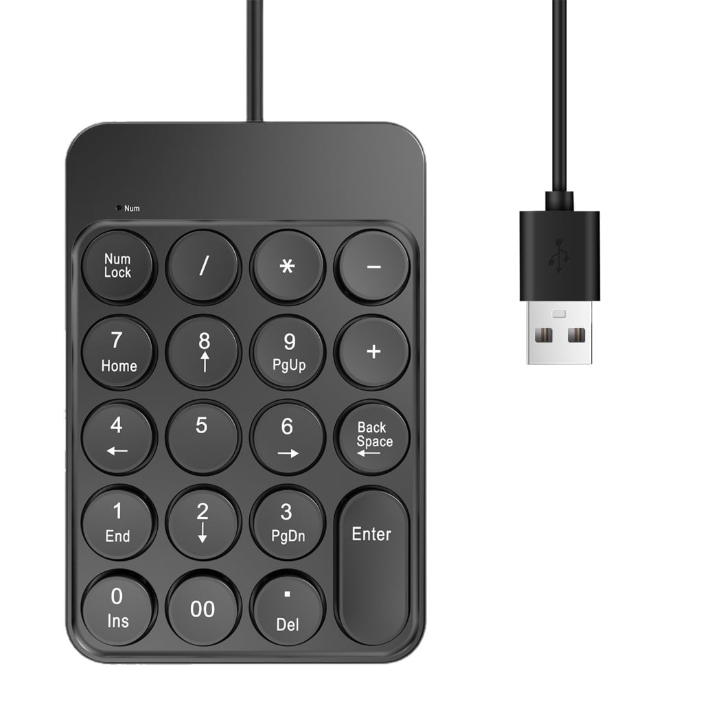 Numeric Device External Tizuqe Corded Numeric Keypad 19 Key Corded USB Number Pad External ...