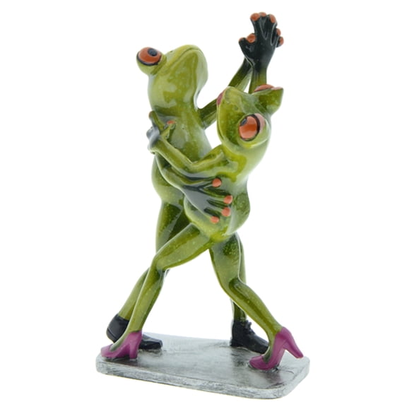 Tizuqe Couple Frog Figurines Decor Resin Dancer Frog Statue Desktop Ornaments