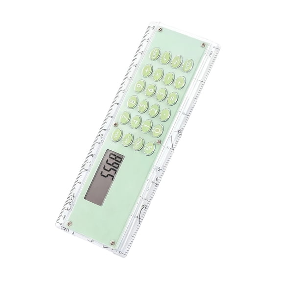 Tizuqe Creative Double Scale 15cm Plastic Ruler And Digital Calculator Space Saving For Learning Projects