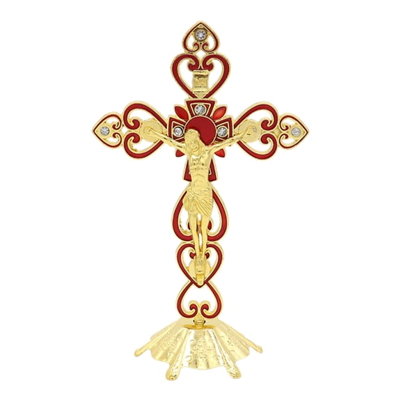 Tizuqe Crucifix Sculpture Cross Statue Catholic Figurine Standing Crucifix
