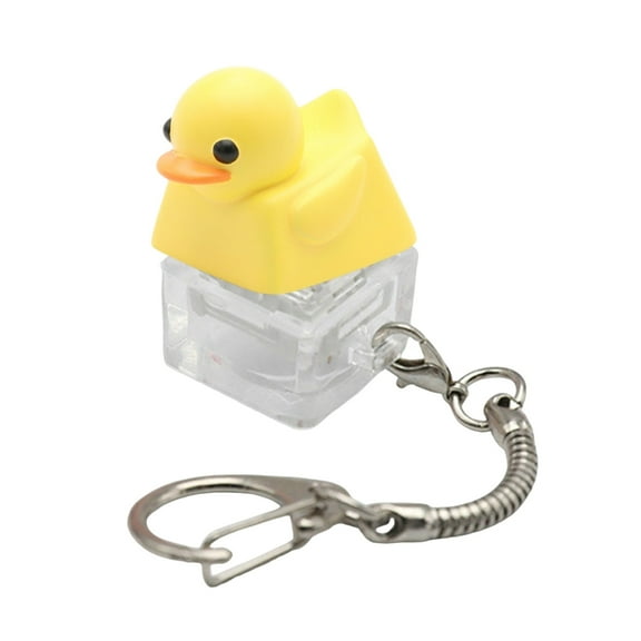 Tizuqe Cute Resin Quacking Duck Keycap Charm Stress Relief Toy Keychain For Keyboards