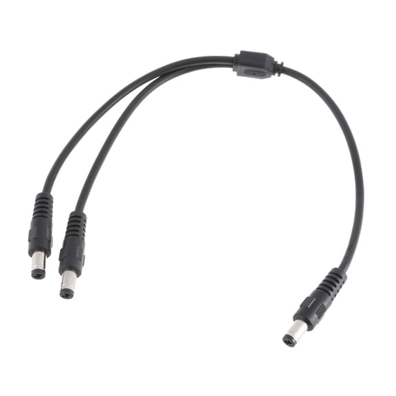 Tizuqe DC5.5x2.1mm Splitter Power Cable 18AWG Male to 2 Male Connectors for Security Cameras, LED Lights 30CM