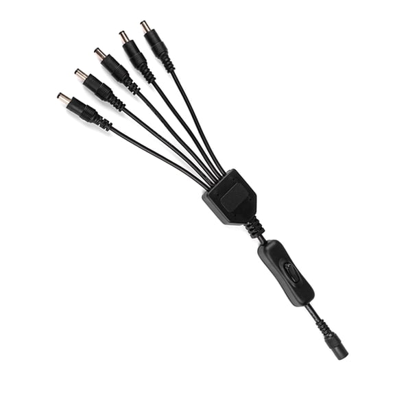 Tizuqe DC5521 Female to 2/3/4/5/6 Male Splitter Adapter Cable 30CM 5.5x2.1mm Cord for Security CCTV Parking Camera Led Strip